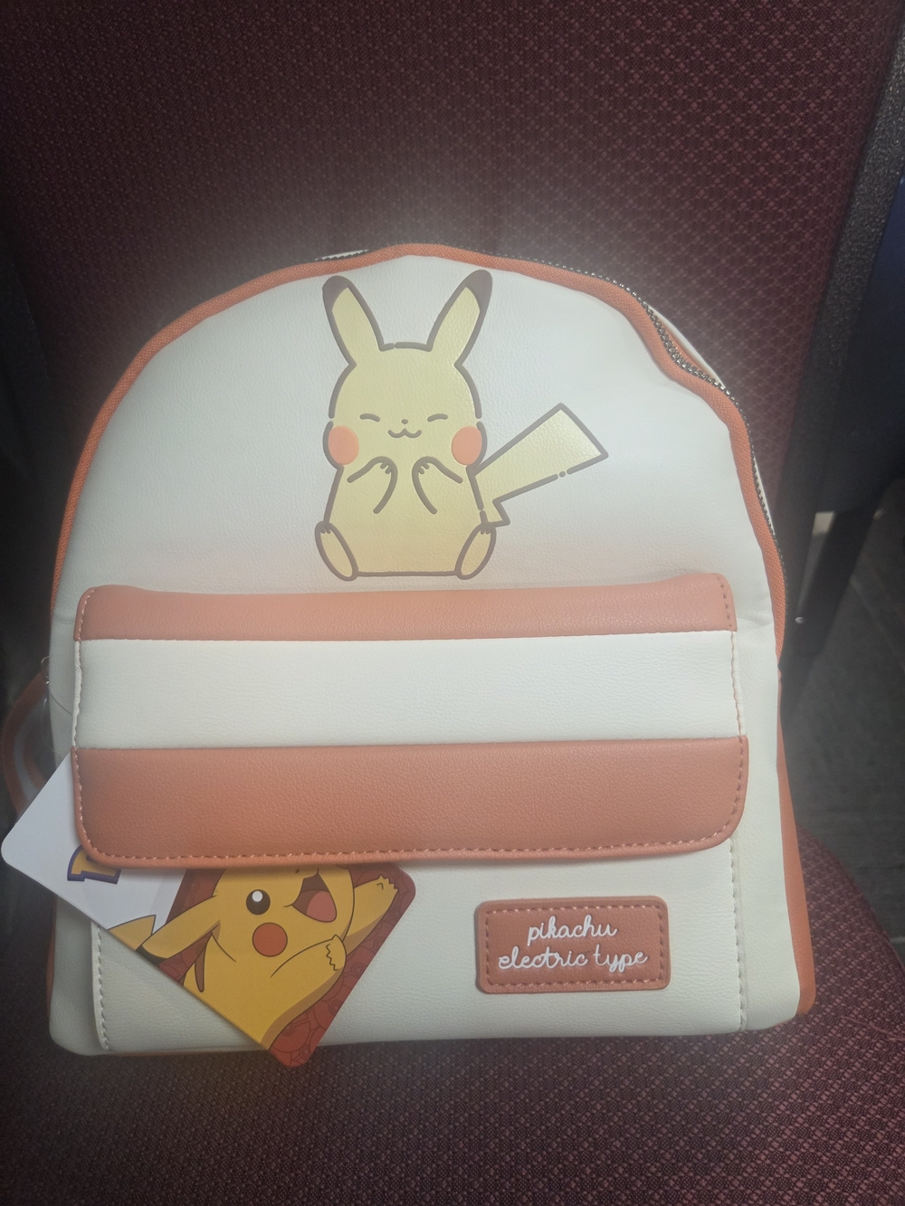 Pokemon Pikachu White and Peach Mini Backpack